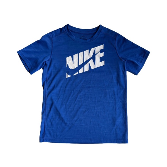 Nike Other - Nike Blue Short Sleeve Tee with White Logo Boys Size Large